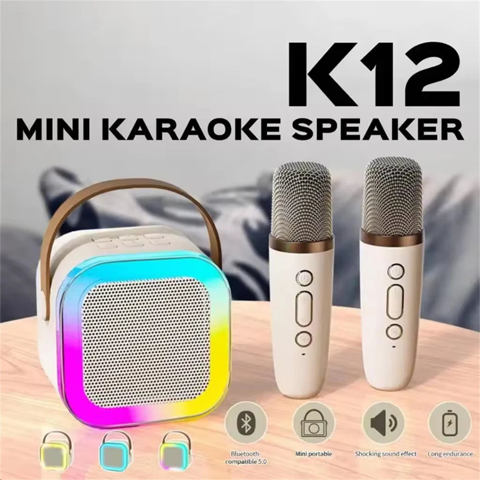 New Hot K12 Bluetooth Speaker Portable Home Cute Karaoke Mini Wireless Audio with Microphone K Song Family Singing Machine by Reinvent Yourself