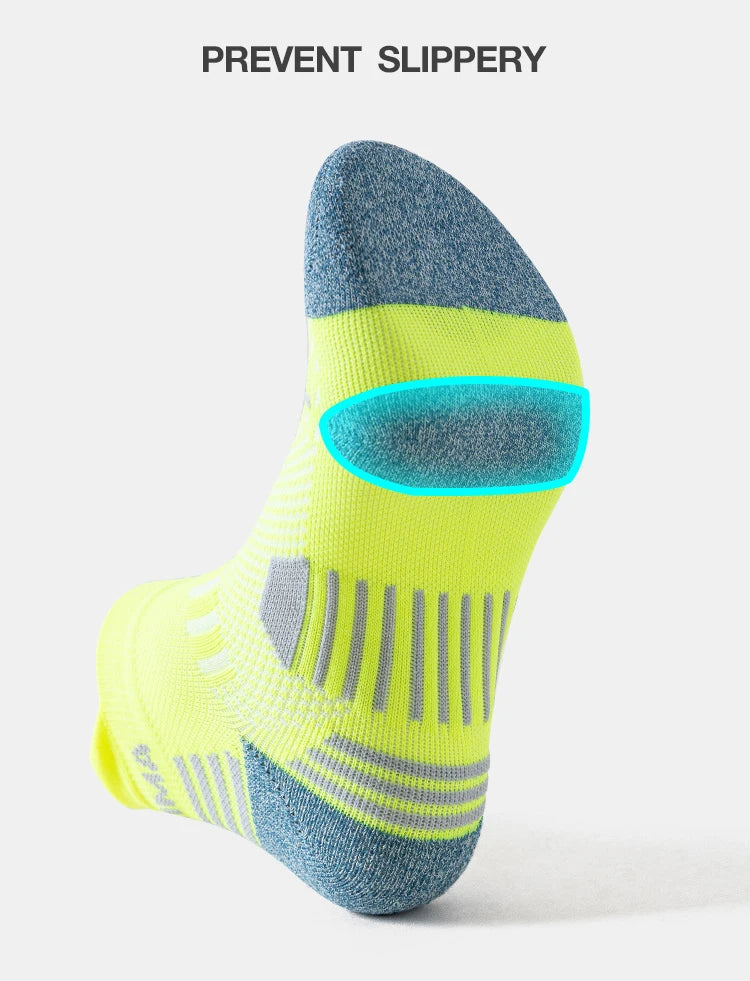 3 Pairs Marathon Socks Men Women Professional Sport Ankle Running Socks Thickened Cushioned Tube Low Cut Fitness Short Sock Mesh by Reinvent Yourself