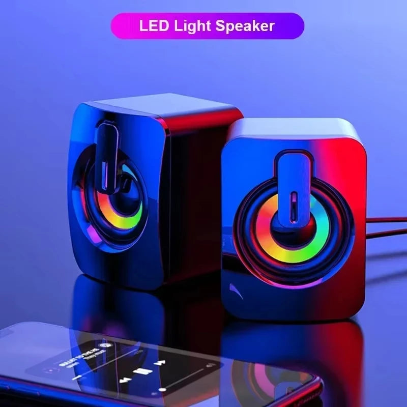 Computer Speakers PC Sound Box HIFI Stereo Microphone USB Wired Caixa De Som with LED Light For Desktop Computer by Reinvent Yourself