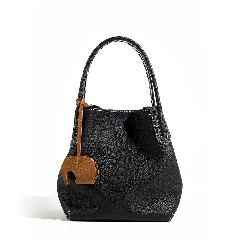 Genuine Leather Women Bucket Bag Luxury Designer Handbags High Quality Cowhide Women's Shoulder Bags Fashion Crossbody Bag by Reinvent Yourself
