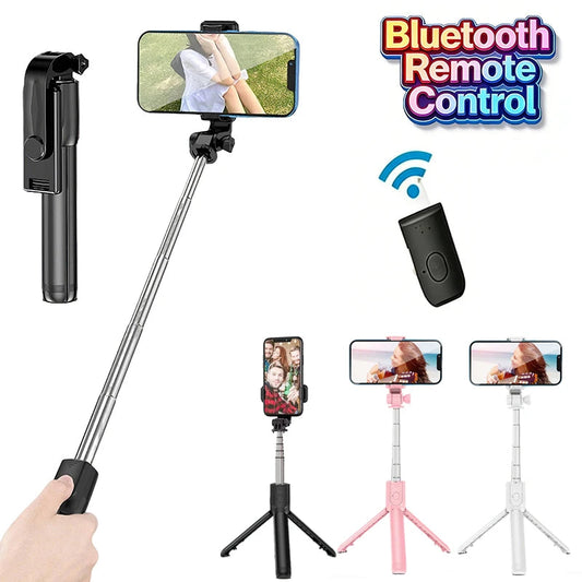 Portable Bluetooth Selfie Stick Mobile Tripod Holder with Remote Shutter Extendable Wireless Remote Retractable Phone Stand by Reinvent Yourself