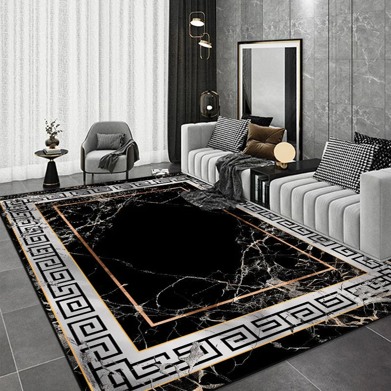 Black Chinese Style Carpets for Living Room Home Abstract Bedroom Decoration Luxury Large Area Rug Sofa Table Non-slip Floor Mat by Reinvent Yourself