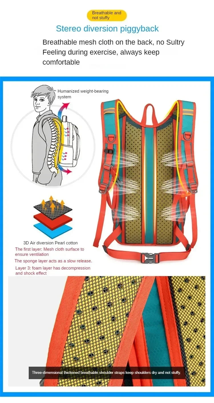 Ultralight Cycling Backpack with Water Bag Ergonomic Strap MTB Road Bicycle Outdoor Hiking Climbing Bag for Sports Fitness by Reinvent Yourself