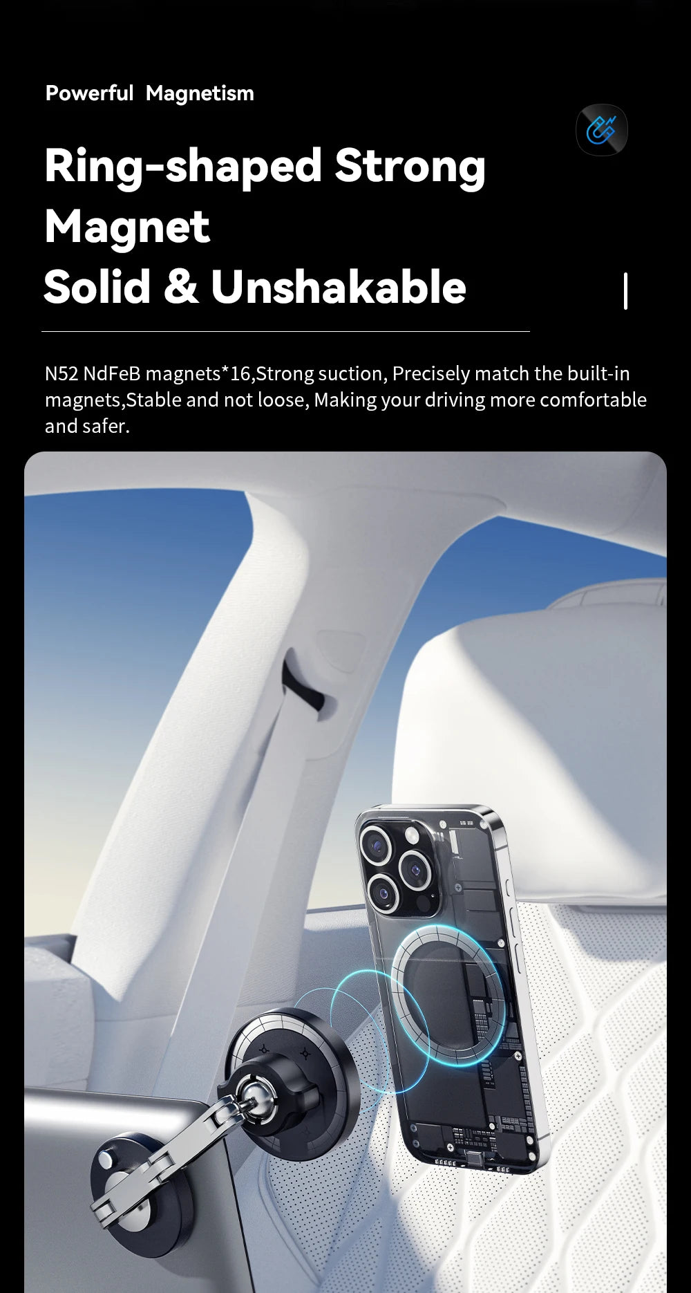 Essager Magnetic Wireless Charger Car Phone Holder 15W Fast Charging Easy Paste Mount Stand For Magsafe iPhone 15 14 13 Pro Max by Reinvent Yourself