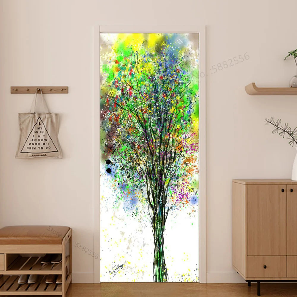 Scenery Door Stickers Wallpaper For Self-adhesive 3d Entrance Bathroom Sticker Room Decor Wall Photo Posters Vinyl On The Closet by Reinvent Yourself