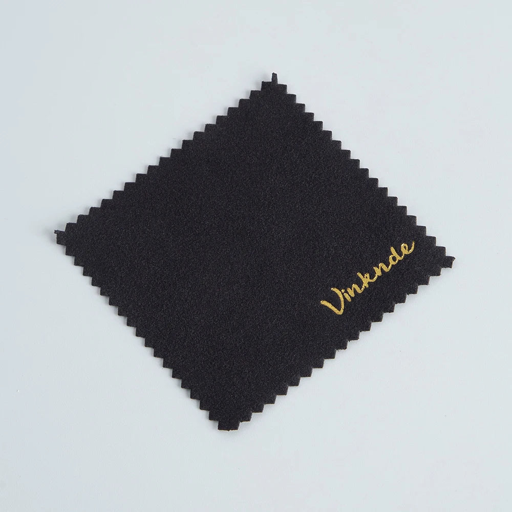 DIY Personalized Polishing Cloths Custom Jewelry Earrings Cleaning Cloth With Logo 8x8cm White Black Paper Individually packaged by Reinvent Yourself