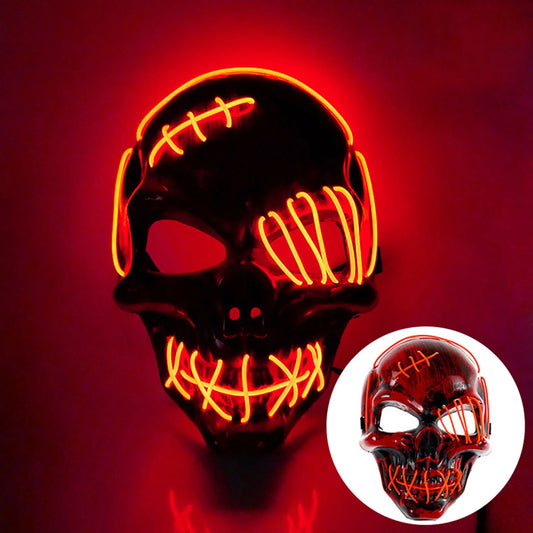 Halloween Skull Mask LED Light Face Mask Luminous In The Dark Cosplay Costume Supplies For Costume & Cosplay Party Masquerade by Reinvent Yourself