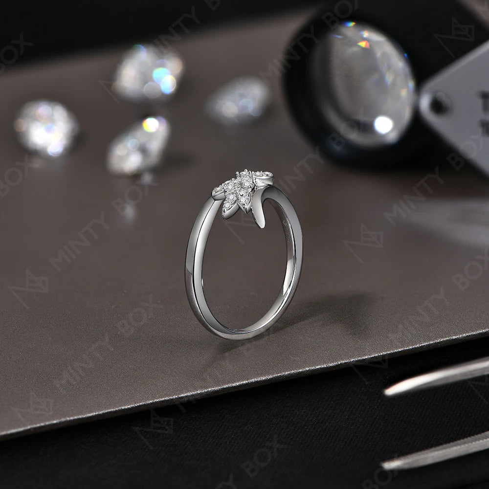 MINTYBOX Moissanite Ring S925 Sterling Silver Flower D VVS1 Lab Diamond Engagement Rings For Women Luxury Wedding Jewelry Gift by Reinvent Yourself