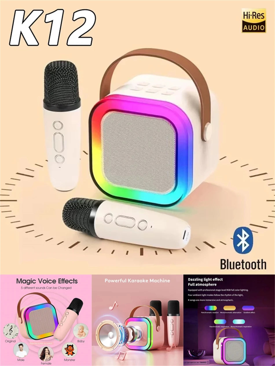 New Hot K12 Bluetooth Speaker Portable Home Cute Karaoke Mini Wireless Audio with Microphone K Song Family Singing Machine by Reinvent Yourself