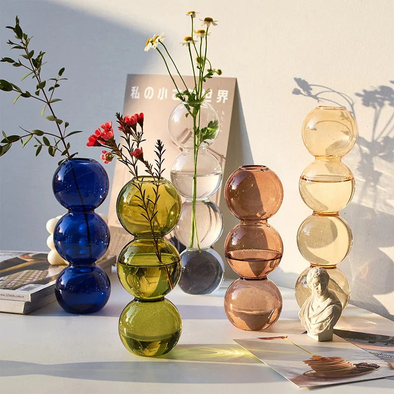 Nordic Glass Vase Home Decor Living Room Decoration Terrarium Flower Vase Plant Pots Decorative Home Accessories Decoration Gift by Reinvent Yourself