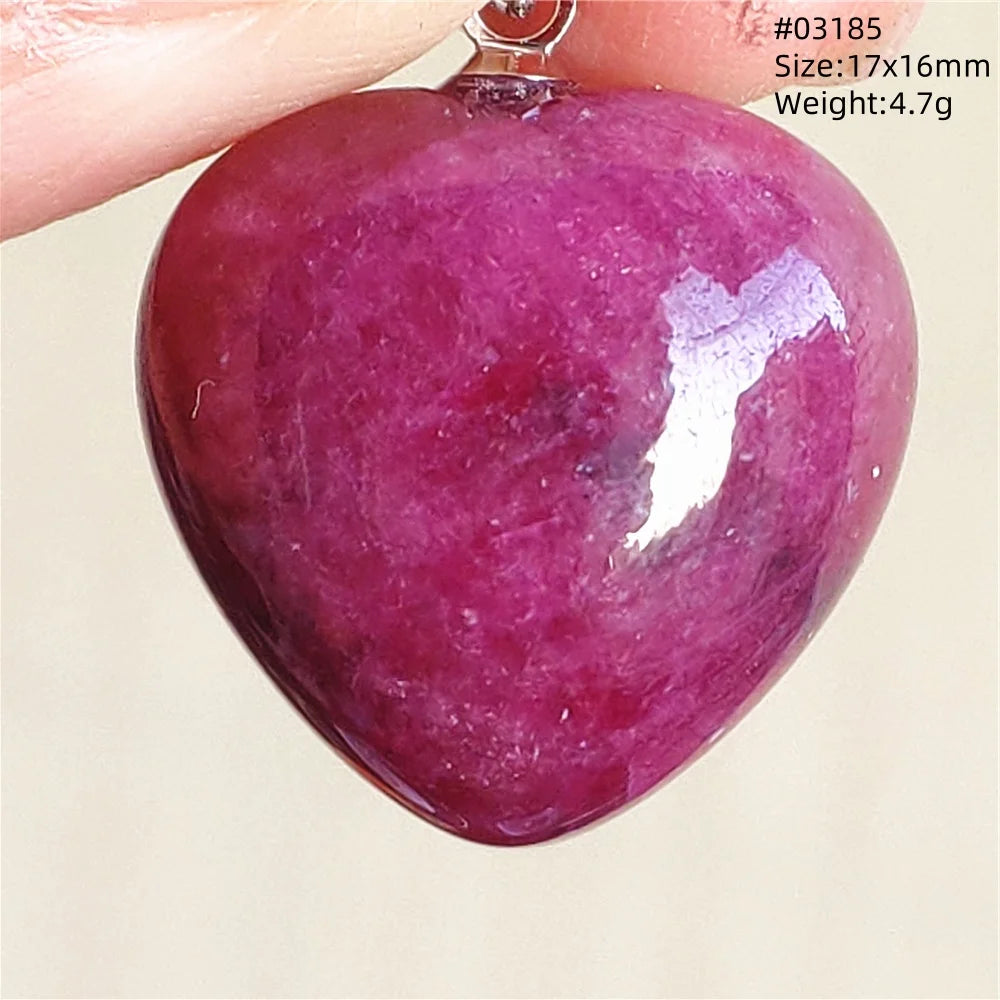 Natural Red Ruby Pendant Jewelry Love Heart Watermelon Ruby Zoisite Necklace Women Men 925 Sterling Silver AAAAA by Reinvent Yourself