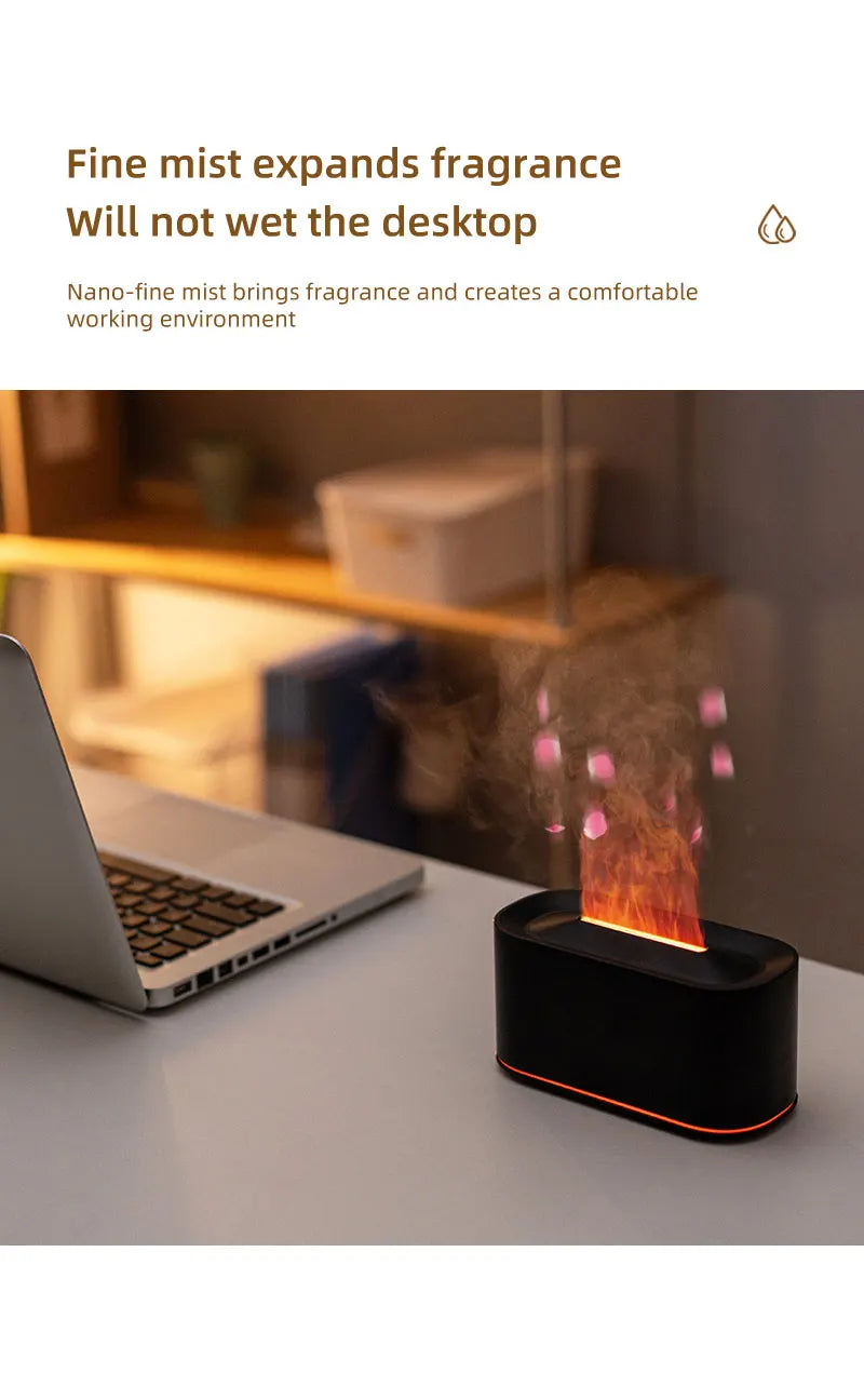 Essential Oil Diffuser,Flame Colorful Water Vapor Fire Humidifier for Aromatherapy Aroma Therapy Machine Room,Flame Diffuser by Reinvent Yourself