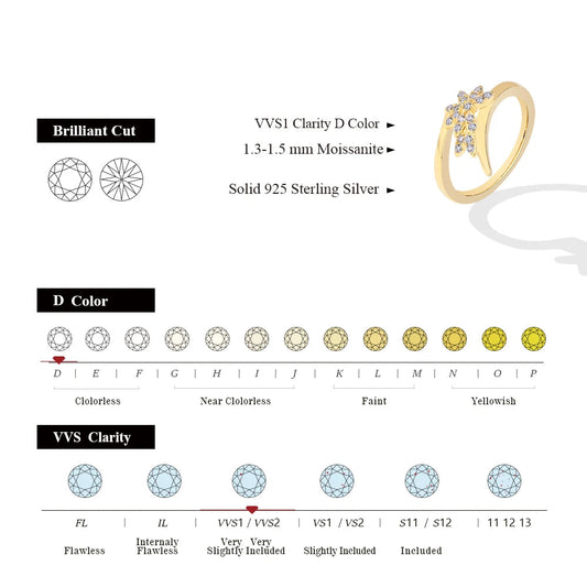 MINTYBOX Moissanite Ring S925 Sterling Silver Flower D VVS1 Lab Diamond Engagement Rings For Women Luxury Wedding Jewelry Gift by Reinvent Yourself