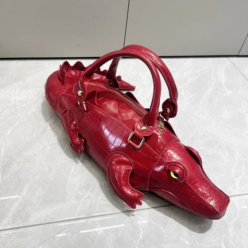 2025 Luxury Designer Unique and Creative 3D Crocodile-shaped Women's Handbags Lady Funny Handmade Tote Bag Trendy Crossbody Bag by Reinvent Yourself