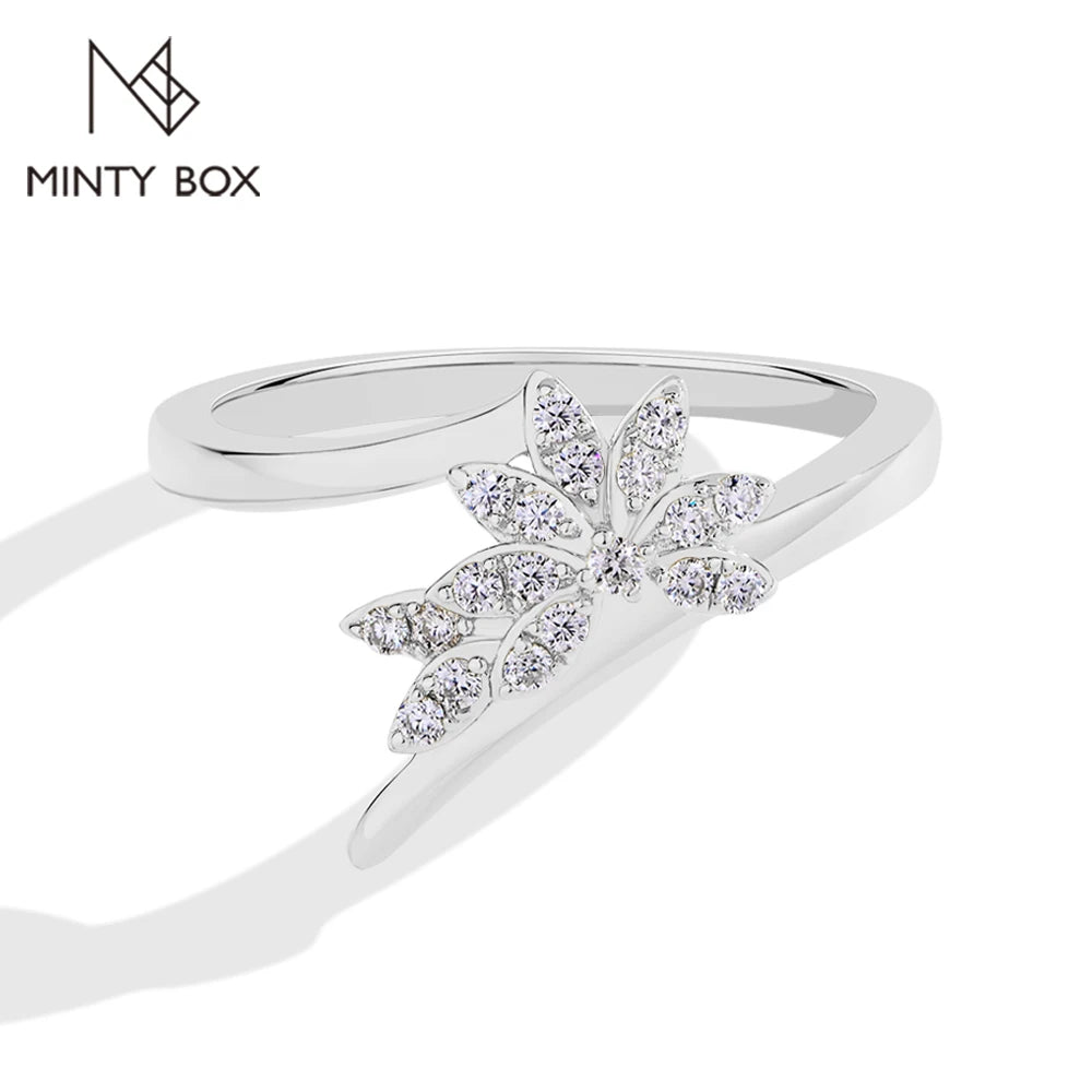MINTYBOX Moissanite Ring S925 Sterling Silver Flower D VVS1 Lab Diamond Engagement Rings For Women Luxury Wedding Jewelry Gift by Reinvent Yourself