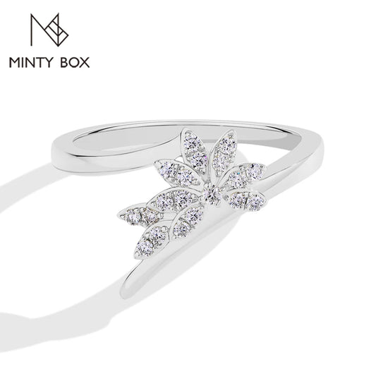 MINTYBOX Moissanite Ring S925 Sterling Silver Flower D VVS1 Lab Diamond Engagement Rings For Women Luxury Wedding Jewelry Gift by Reinvent Yourself