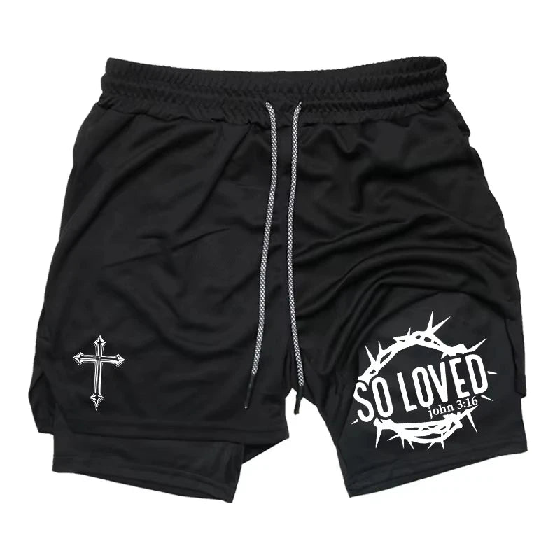 2-in-1 sports running shorts men's sports fast drying shorts sports gym performance shorts by Reinvent Yourself