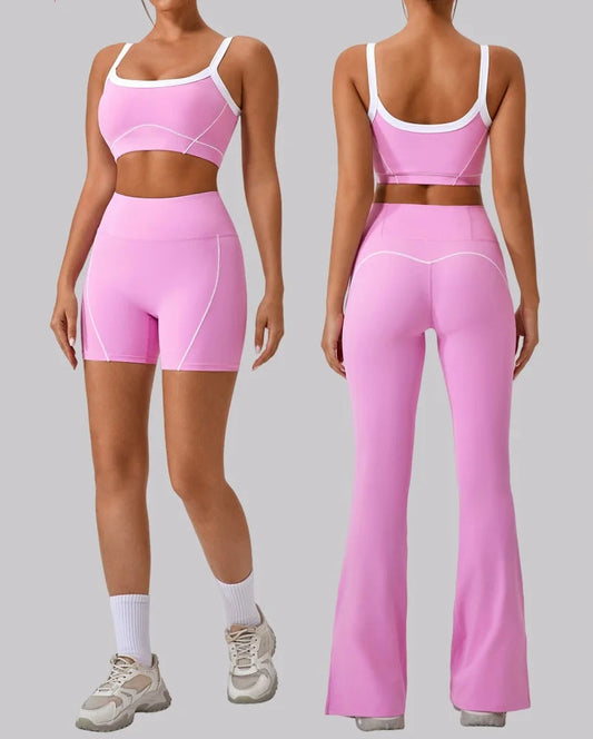 Women's 2024 New INS Network Red Same Hip Lift Body-Tight Sports Fitness One-Piece Yoga 2 Pieces Set by Reinvent Yourself