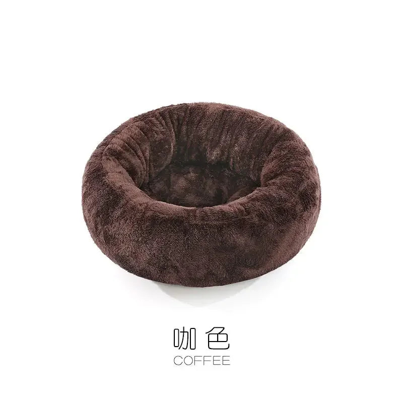 Pet Bed Warming Small Dog House Soft Sofa Donut Cat Bed Warming Indoor Round Pillow Kennel Cuddler Faux Fur Puppy Mat Dog Beds by Reinvent Yourself