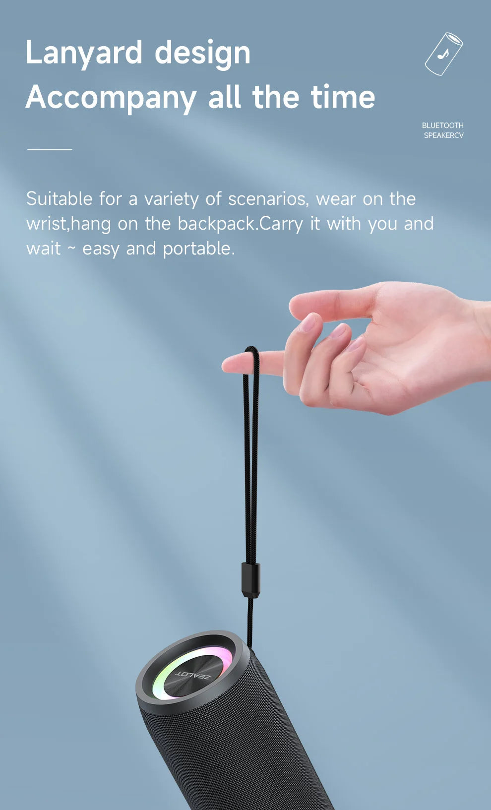 ZEALOT-S51PRO 40W High-power Bluetooth Speaker 3D Stereo Bass Bluetooth Speaker Portable IPX5 Waterproof Suitable TWS Boom Box by Reinvent Yourself