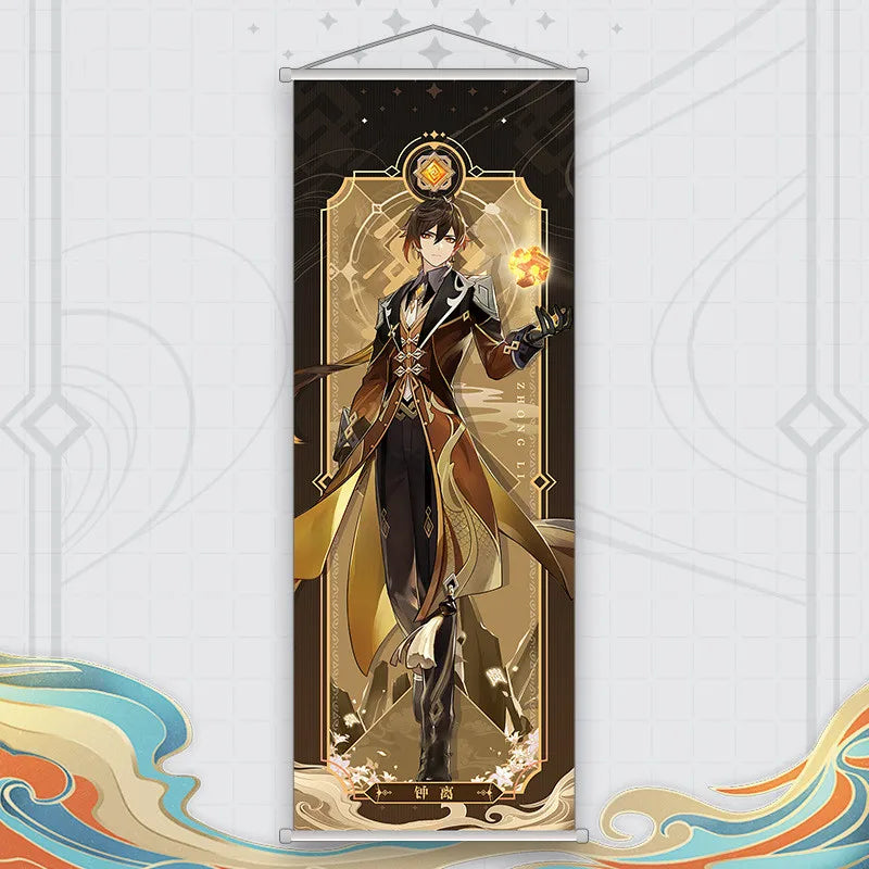 Xiao Yelan Kazuha Hutao Genshin Impact Scroll Canvas Wall Hanging Painting Home Decor Anime Poster Wall Art Room Decoration by Reinvent Yourself