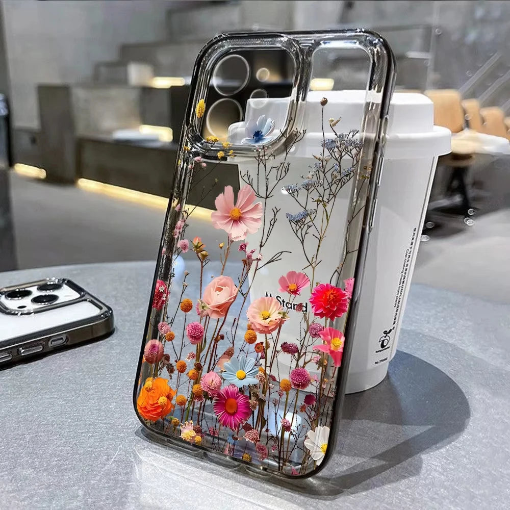 Flower Phone Case For iPhone 16 13 15 11 12 14 17 Pro Max Air 16E XS XR 7 8 SE Shockproof Transparent Cover Silicone Soft Fundas by Reinvent Yourself