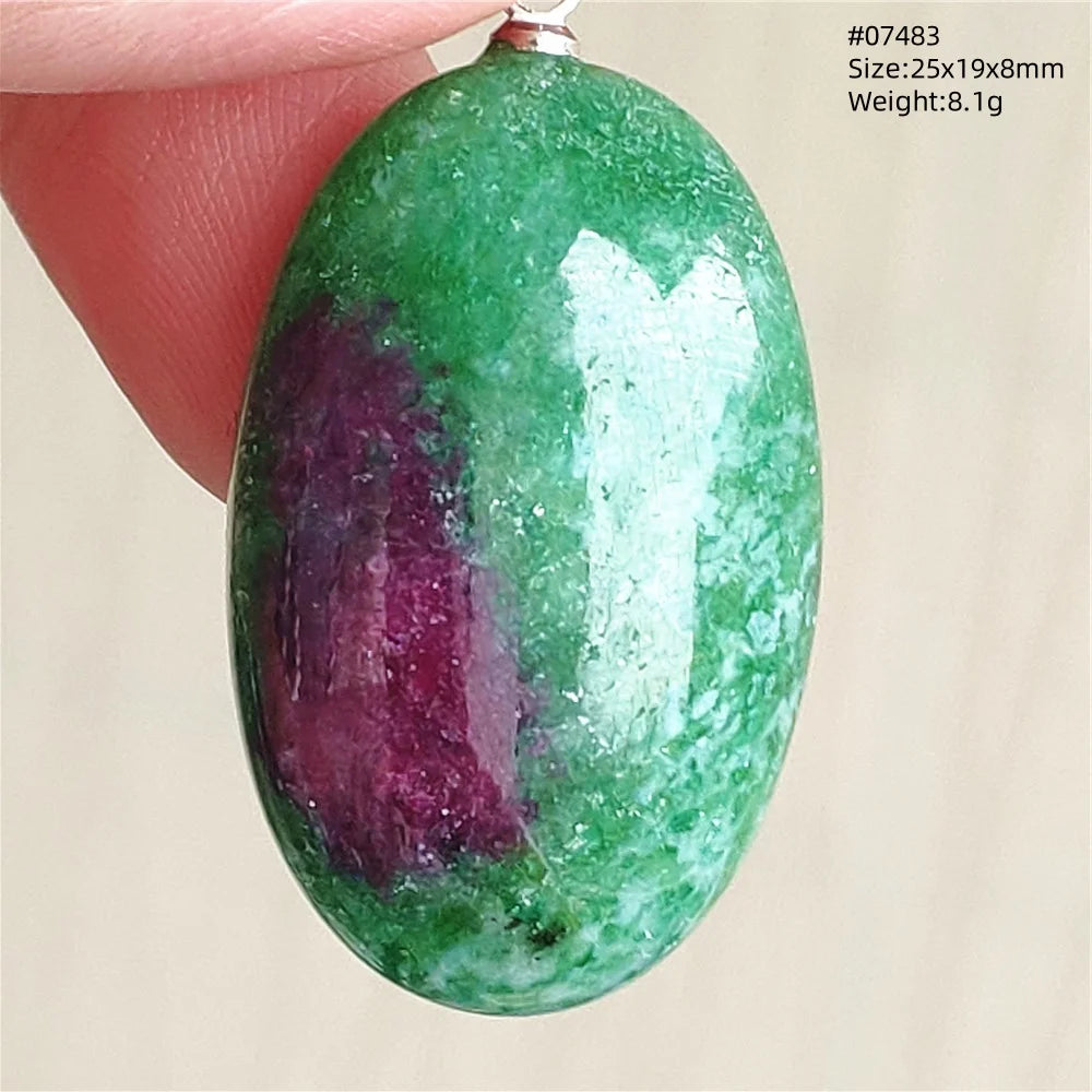 Natural Red Ruby Pendant Jewelry Love Heart Watermelon Ruby Zoisite Necklace Women Men 925 Sterling Silver AAAAA by Reinvent Yourself