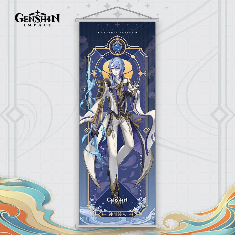 Xiao Yelan Kazuha Hutao Genshin Impact Scroll Canvas Wall Hanging Painting Home Decor Anime Poster Wall Art Room Decoration by Reinvent Yourself