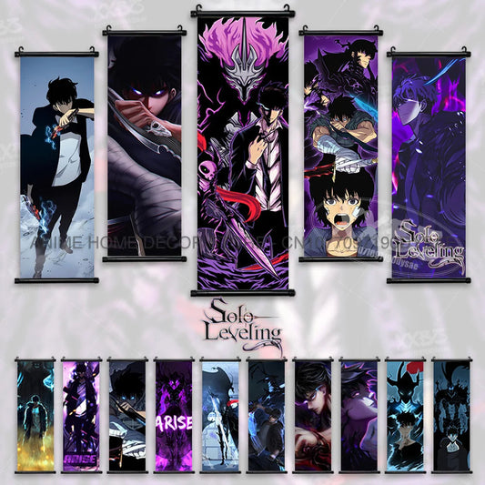 Solo Leveling Poster Anime Hanging Painting Aleks Le Wallpaper Justin Briner Scroll Picture Vintage Home Decor Cartoon Wall Art by Reinvent Yourself