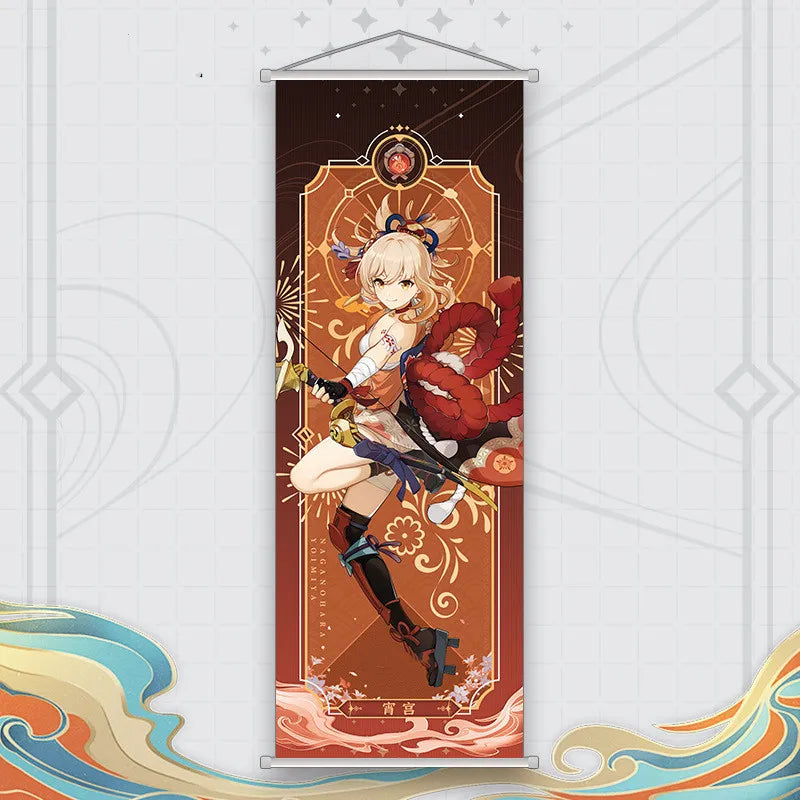 Xiao Yelan Kazuha Hutao Genshin Impact Scroll Canvas Wall Hanging Painting Home Decor Anime Poster Wall Art Room Decoration by Reinvent Yourself