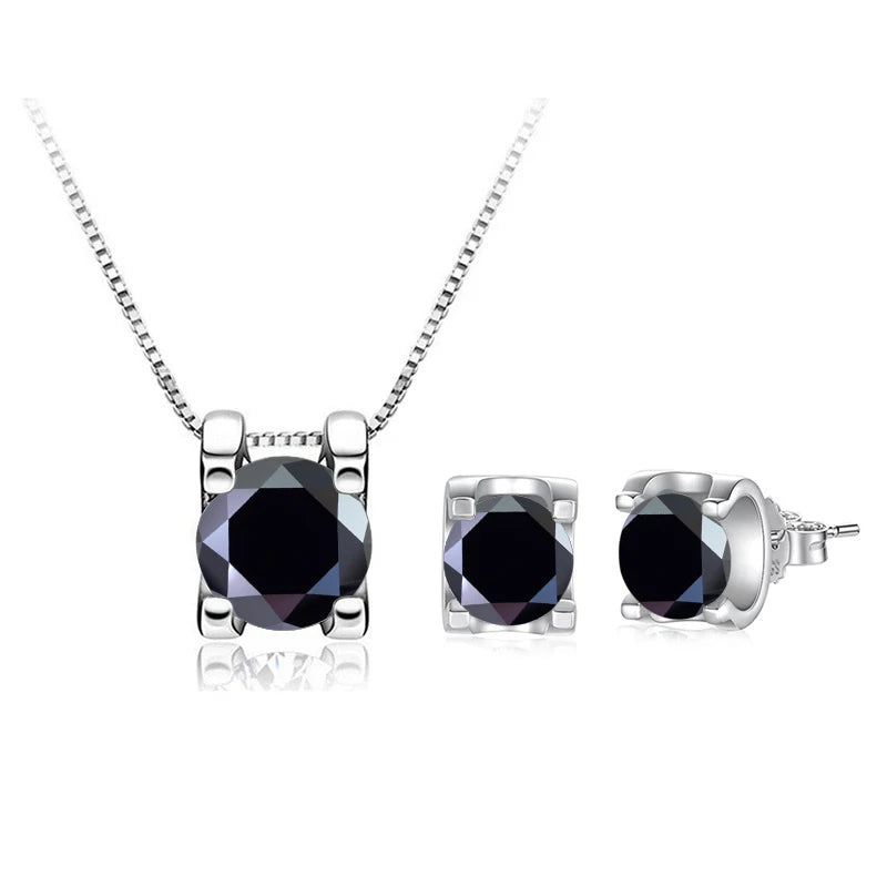 JoyceJelly 3ct D Clolor Real Moissanite Jewelry Sets Women's Sterling Silver 925 Earrings Necklace For Women Bridal Set Gifts by Reinvent Yourself