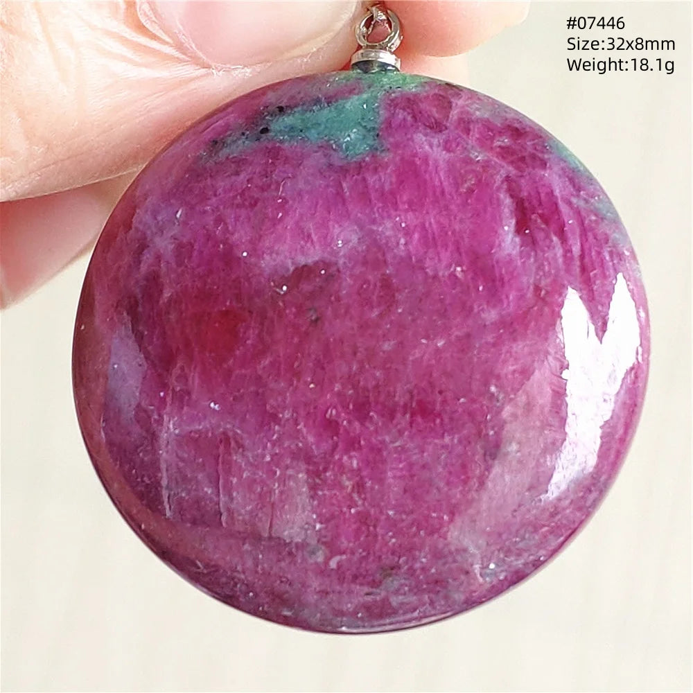 Natural Red Ruby Pendant Jewelry Love Heart Watermelon Ruby Zoisite Necklace Women Men 925 Sterling Silver AAAAA by Reinvent Yourself