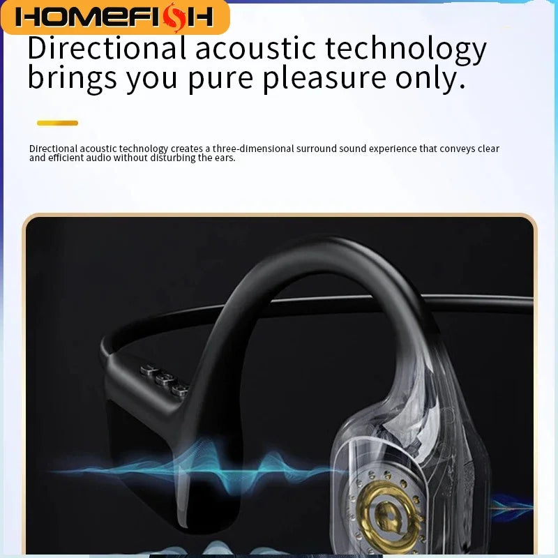 IPX8 Waterproof Bone Conduction Headphones, Open Ear Bluetooth Sport Headphones with 32GB MP3, 72H Battery Life by Reinvent Yourself