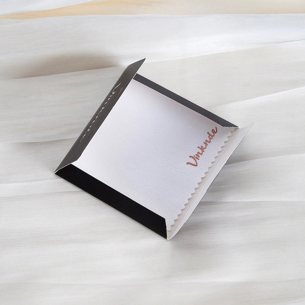 DIY Personalized Polishing Cloths Custom Jewelry Earrings Cleaning Cloth With Logo 8x8cm White Black Paper Individually packaged by Reinvent Yourself