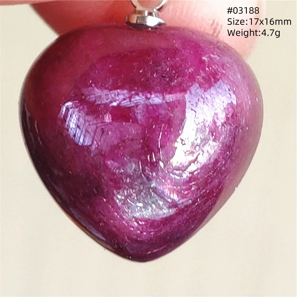 Natural Red Ruby Pendant Jewelry Love Heart Watermelon Ruby Zoisite Necklace Women Men 925 Sterling Silver AAAAA by Reinvent Yourself