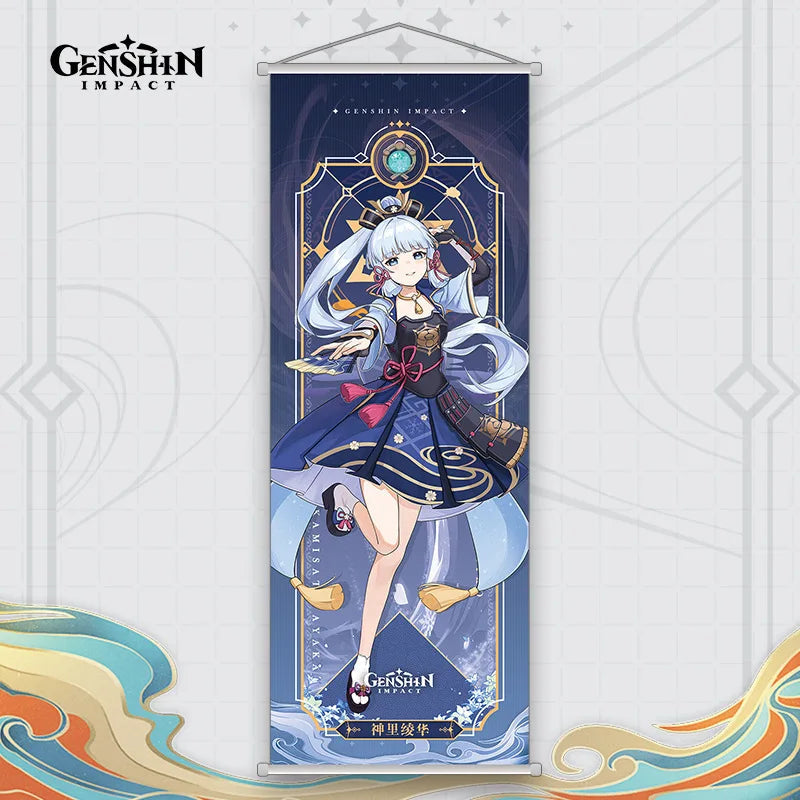 Xiao Yelan Kazuha Hutao Genshin Impact Scroll Canvas Wall Hanging Painting Home Decor Anime Poster Wall Art Room Decoration by Reinvent Yourself