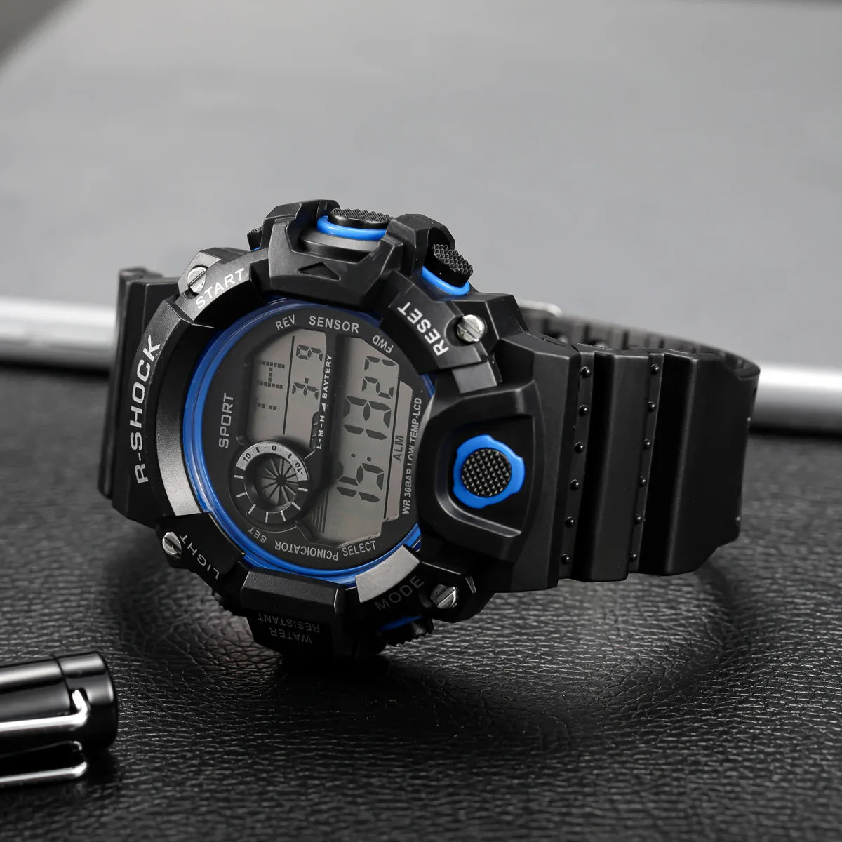 Fashion Men's Watch Sports Electronic Wristwatch Large dial Multifunctional Waterproof Luminous Alarm Kids Male's Military Watch by Reinvent Yourself