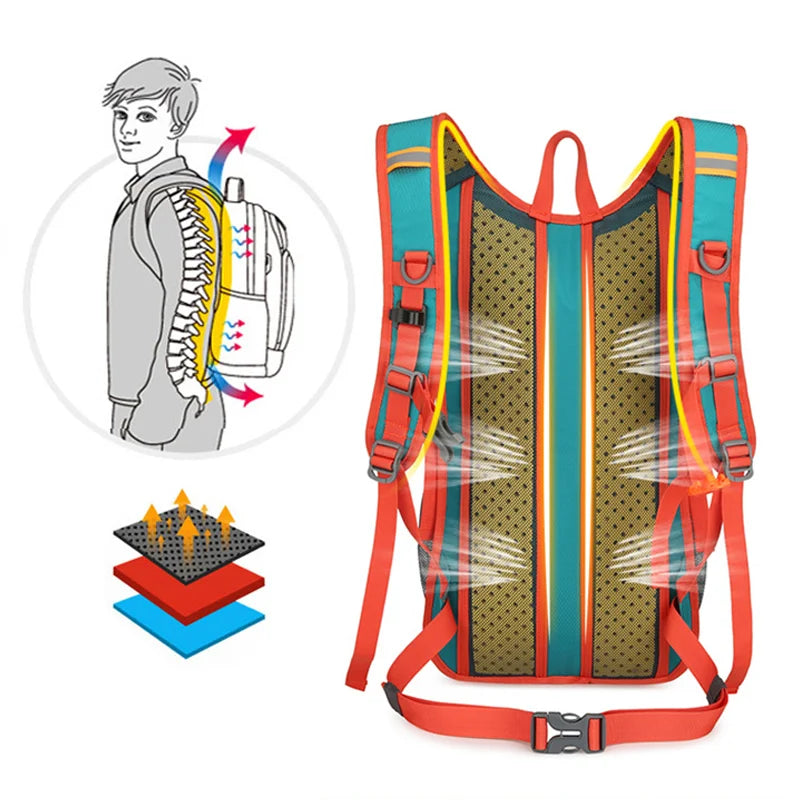 Ultralight Cycling Backpack with Water Bag Ergonomic Strap MTB Road Bicycle Outdoor Hiking Climbing Bag for Sports Fitness by Reinvent Yourself
