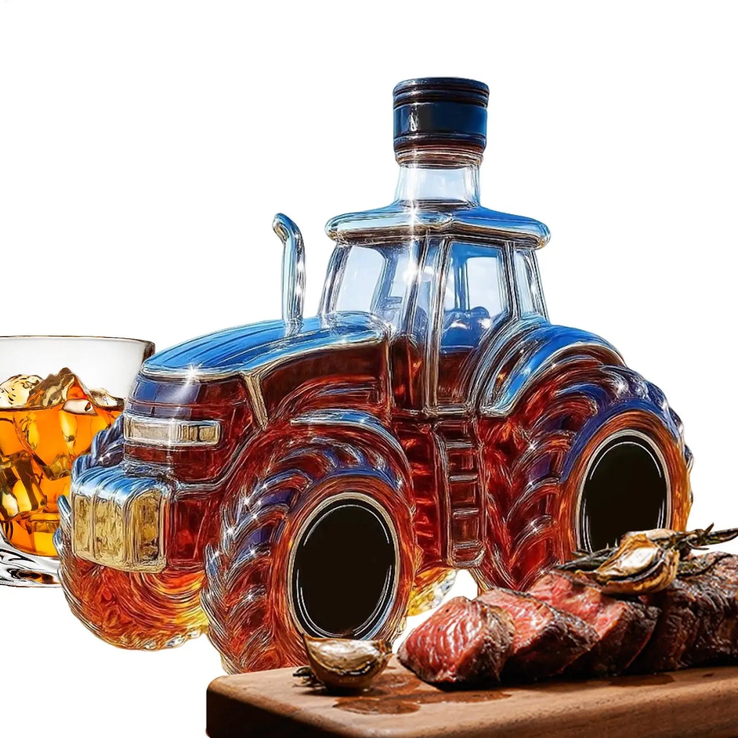300ml/350ML Whiskey Glass Bottles Tractor shape Alcohol Decanters Home Decor Empty Car Whiskey Decanter Tequila Bottle For Offic by Reinvent Yourself