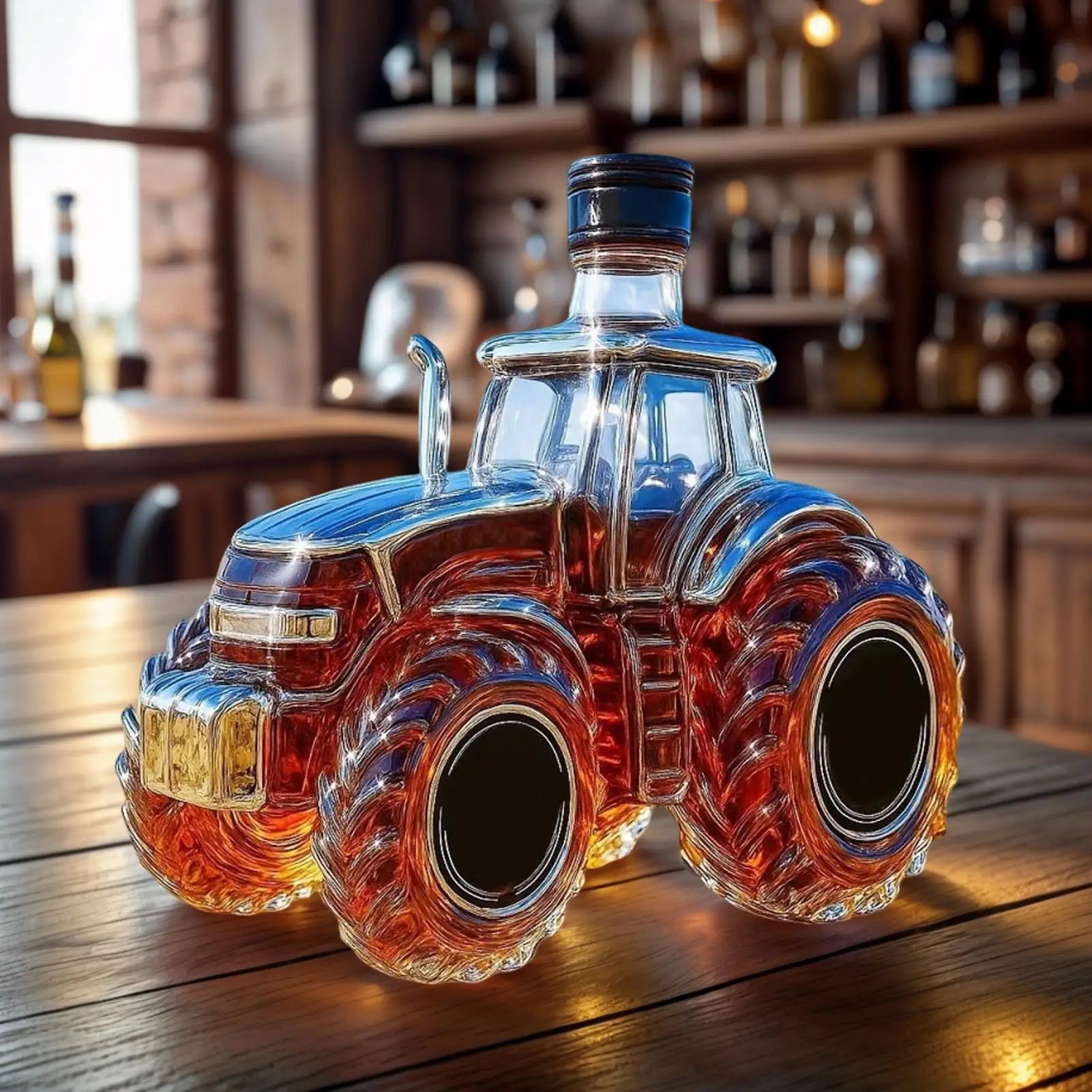 300ml/350ML Whiskey Glass Bottles Tractor shape Alcohol Decanters Home Decor Empty Car Whiskey Decanter Tequila Bottle For Offic by Reinvent Yourself