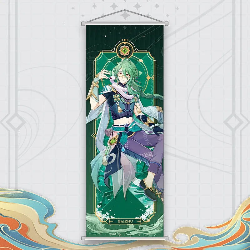 Xiao Yelan Kazuha Hutao Genshin Impact Scroll Canvas Wall Hanging Painting Home Decor Anime Poster Wall Art Room Decoration by Reinvent Yourself