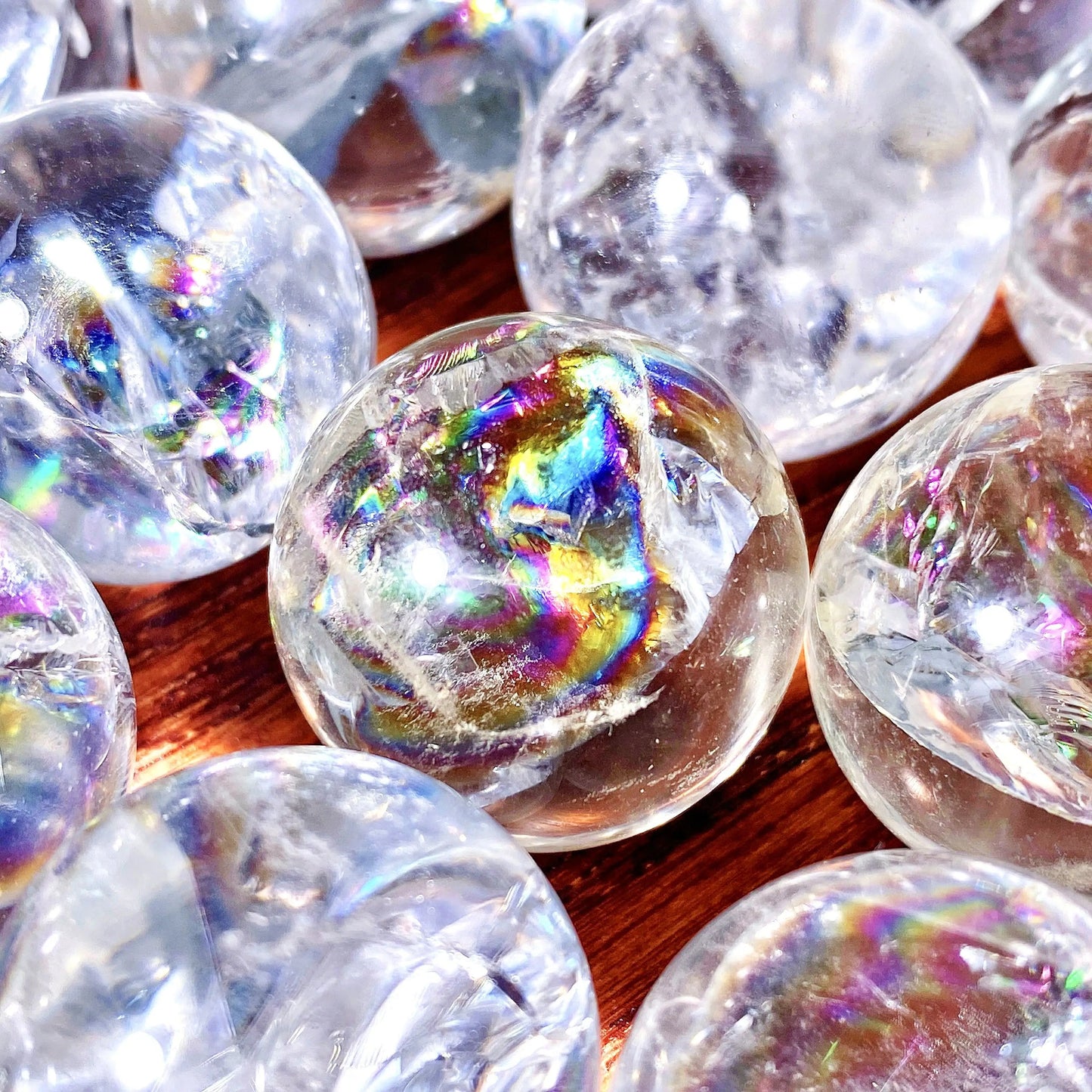 1PC Random Crackle Rainbow Clear Quartz Sphere Natural Crystal,Gemstone Jewelry,Glitter,Healing crystal,Birthday gift,Women gift by Reinvent Yourself