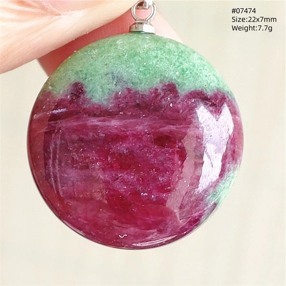Natural Red Ruby Pendant Jewelry Love Heart Watermelon Ruby Zoisite Necklace Women Men 925 Sterling Silver AAAAA by Reinvent Yourself