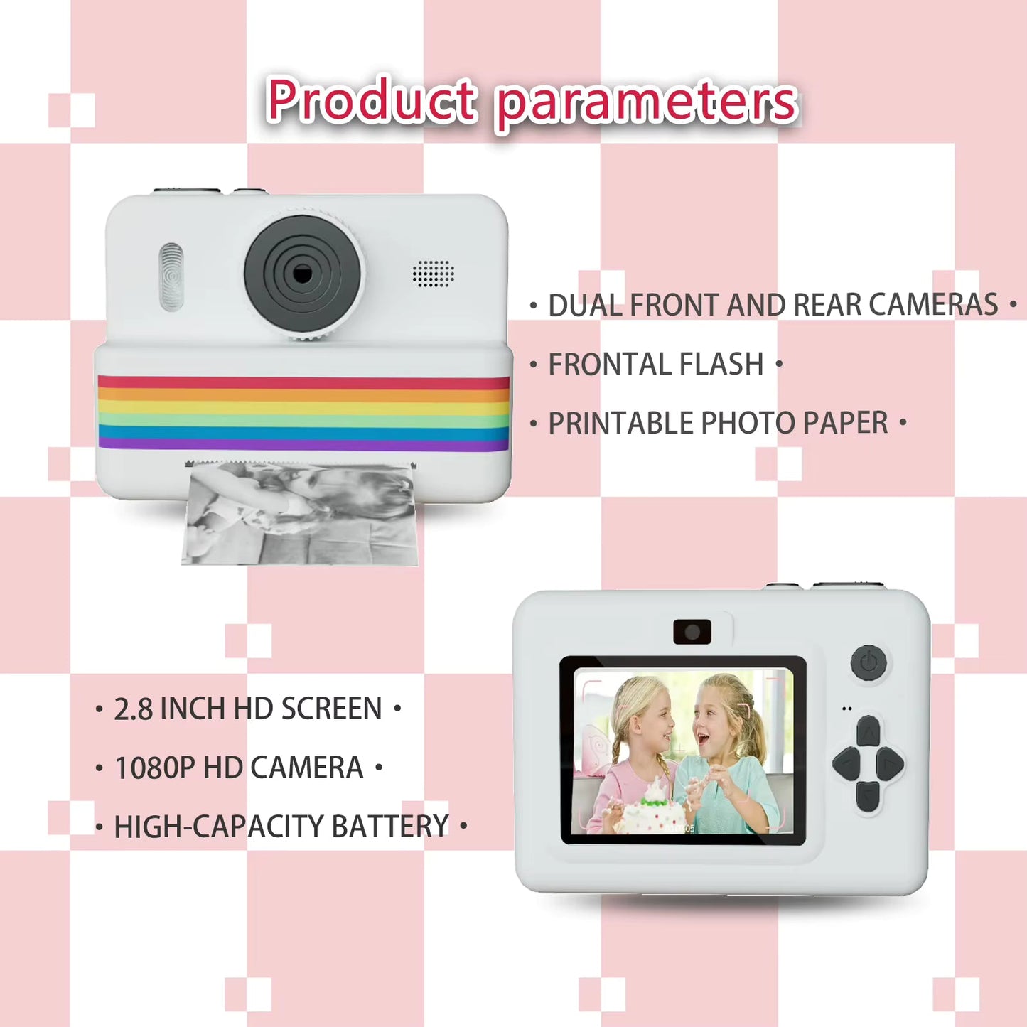 Digital Children Camera For Photography Mini Printer Portable Thermal Instant Print Photo Kids Camera 2.8inch HD Video Toy Gifts by Reinvent Yourself