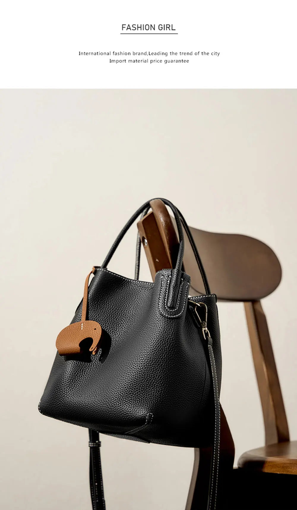 Genuine Leather Women Bucket Bag Luxury Designer Handbags High Quality Cowhide Women's Shoulder Bags Fashion Crossbody Bag by Reinvent Yourself
