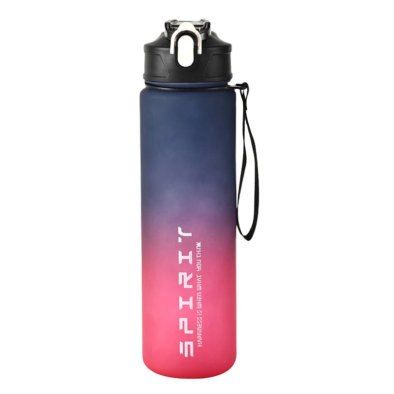 800ml/28oz Large Capacity Sports Water Bottle Leak Proof Colorful Plastic Cup Drinking Outdoor Travel Portable Gym Fitness Jugs by Reinvent Yourself