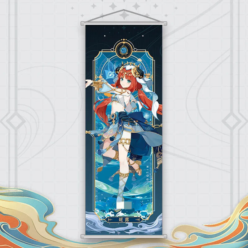Xiao Yelan Kazuha Hutao Genshin Impact Scroll Canvas Wall Hanging Painting Home Decor Anime Poster Wall Art Room Decoration by Reinvent Yourself