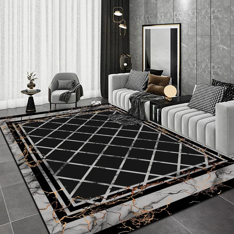 Black Chinese Style Carpets for Living Room Home Abstract Bedroom Decoration Luxury Large Area Rug Sofa Table Non-slip Floor Mat by Reinvent Yourself