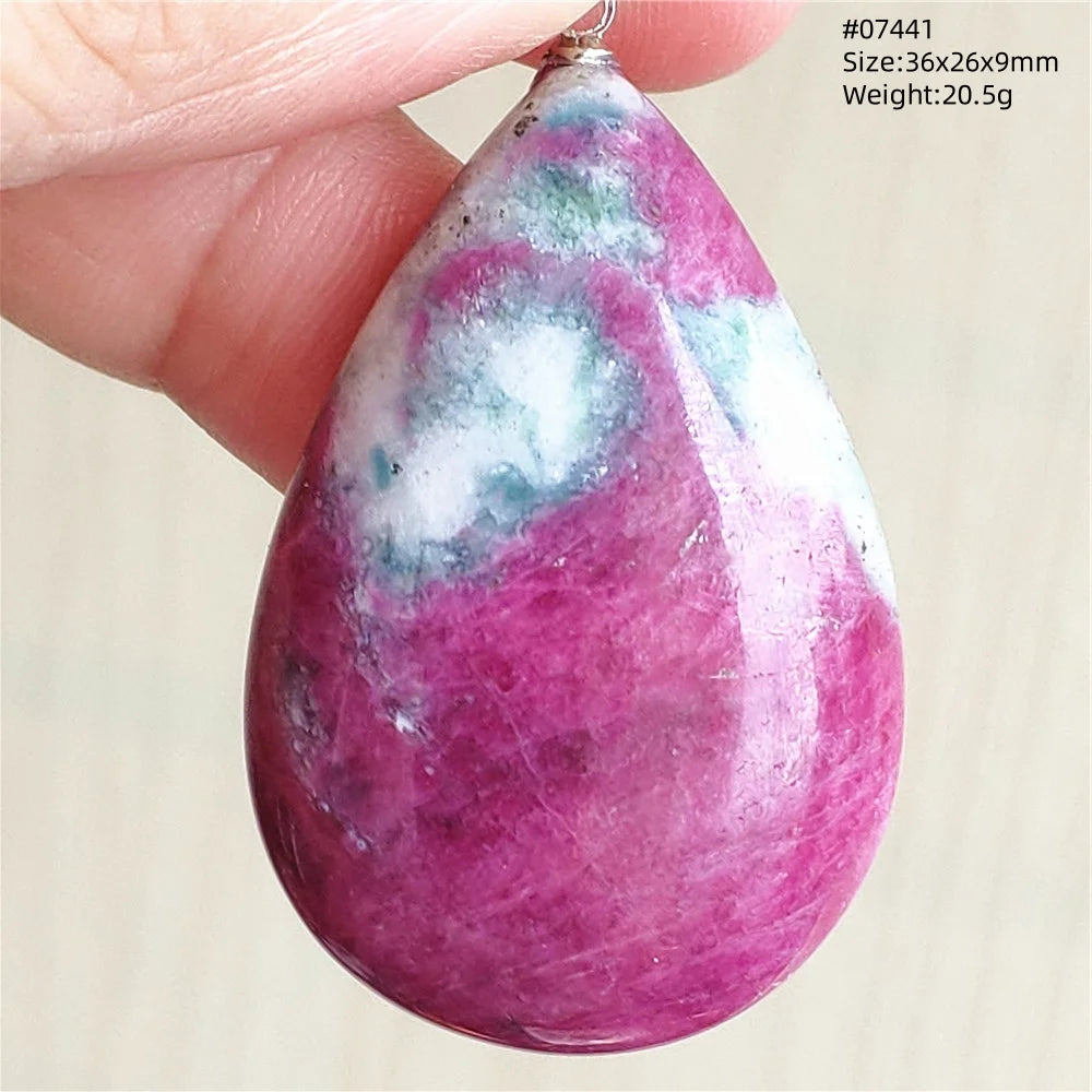 Natural Red Ruby Pendant Jewelry Love Heart Watermelon Ruby Zoisite Necklace Women Men 925 Sterling Silver AAAAA by Reinvent Yourself
