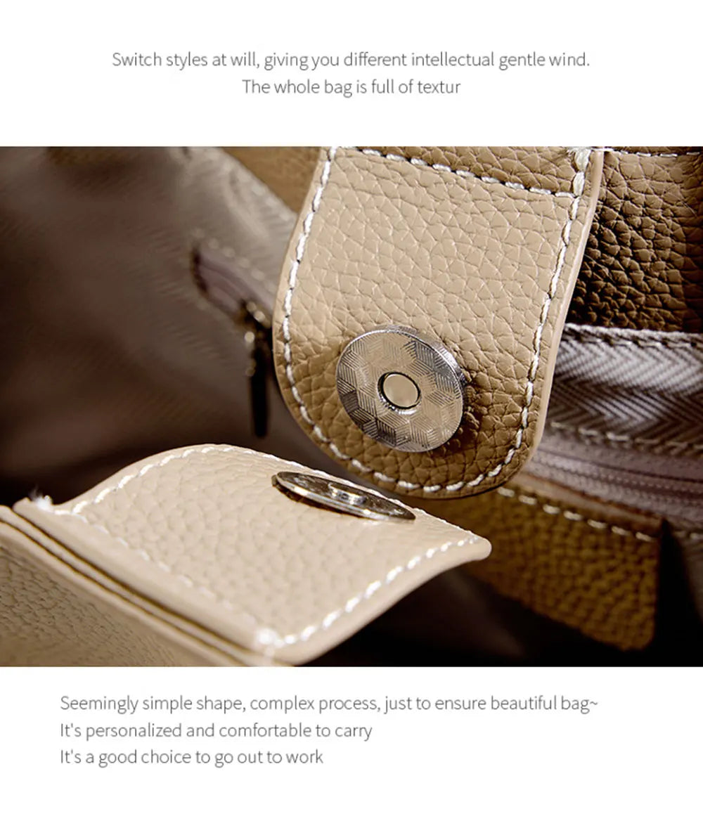 Genuine Leather Women Bucket Bag Luxury Designer Handbags High Quality Cowhide Women's Shoulder Bags Fashion Crossbody Bag by Reinvent Yourself